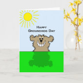 Glückliche Groundhog Day-Gruß-Karte Karte (Gelbe Blume)