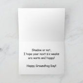 Glückliche Groundhog Day-Karte Karte (Innenseite)