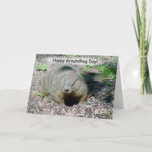 Glückliche Groundhog Day-Karte Karte (Vorderseite)