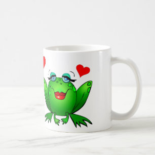 Glückliche grüne Frosch-niedliche Cartoon-Tiere Kaffeetasse