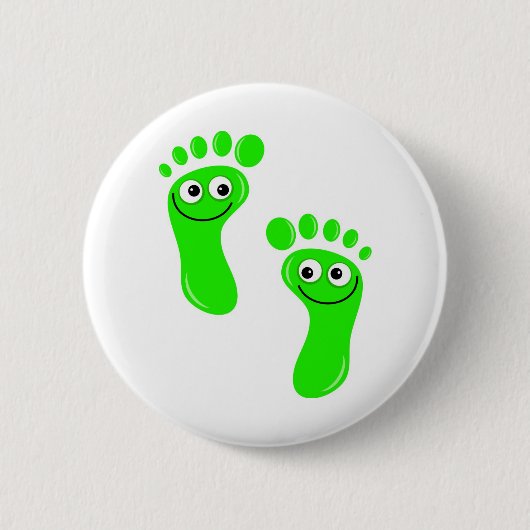 Glückliche grüne Füße Button (Vorderseite)