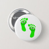 Glückliche grüne Füße Button (Vorne & Hinten)