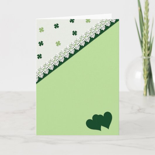 Glückliche Grüne Herzen Karte (Vorderseite)
