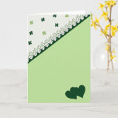 Glückliche Grüne Herzen Karte (Gelbe Blume)