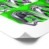 Glückliche grüne Kunst Poster (Ecke)