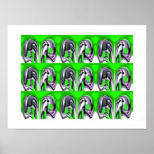 Glückliche grüne Kunst Poster (Vorne)