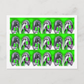 Glückliche grüne Kunst Postkarte (Vorderseite)