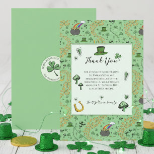 Glückliche grüne St. Patricks Day Irische Dankeska Dankeskarte