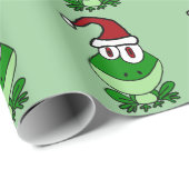 Glückliche grüner Frosch-tragende Geschenkpapier (Rolleneckpunkt)