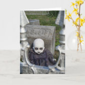 Glückliche gruselige Dollz Gruß-Karte Halloweens Karte (Gelbe Blume)