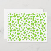 Glückliche Grüße Clover Kleeblatt Feiertagspostkarte (Vorne/Hinten)