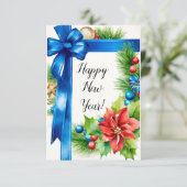 Glückliche Grußkarte für das neue Jahr Dankeskarte (Stehend Vorderseite)