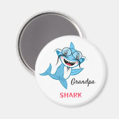 Glückliche Haifamilie Opa Shark Magnet (Vorderseite/Rückseite)