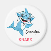 Glückliche Haifamilie Opa Shark Magnet (Vorne)