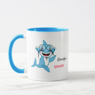 Glückliche Haifamilie Opa Tasse