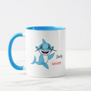 Glückliche Haifamilie Papa Tasse