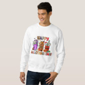 Glückliche Hallothanksmas Halloween-Kaffeetasse Da Sweatshirt (Vorne ganz)