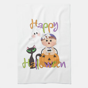 Glückliche Halloween-Baby-Freunde Küchentuch