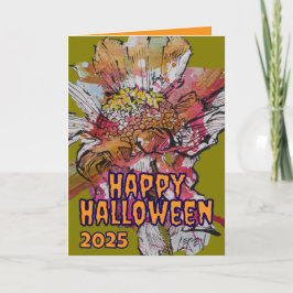 Glückliche Halloween-Blume-Grußkarte Karte