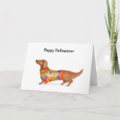 Glückliche Halloween-Dackel Karte (Vorderseite)