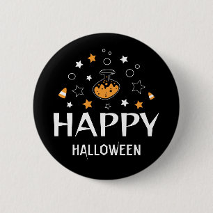 glückliche halloween flaschenstars button