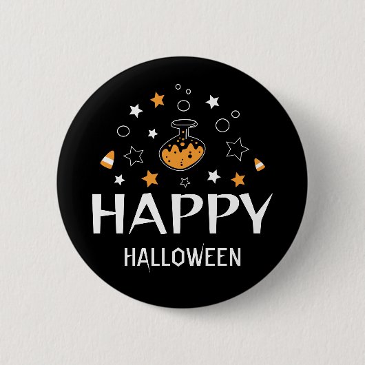 glückliche halloween flaschenstars button (Vorderseite)