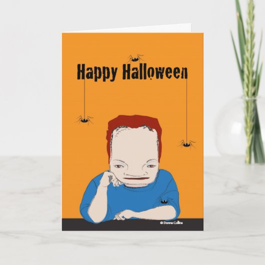 Glückliche Halloween Frankenstein Spider Card Karte (Vorderseite)