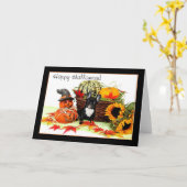 Glückliche Halloween French Bulldog Grußkarte Karte (Gelbe Blume)