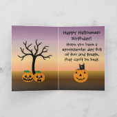 Glückliche Halloween-Geburtstags-Gruß-Karte Karte (Innenseite)