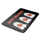 Glückliche Halloween-Geister mit Jack-o-Lanterns Badematte (Schrägansicht)