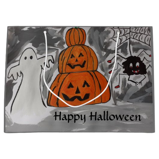 Glückliche Halloween-Geschenktasche Große Geschenktüte (Vorderseite)