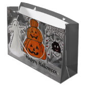 Glückliche Halloween-Geschenktasche Große Geschenktüte (Rückseite Schrägansicht)