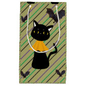 Glückliche Halloween-Geschenktasche, Schwarze Katz Kleine Geschenktüte (Vorderseite)