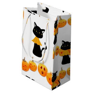 Glückliche Halloween-Geschenktasche, Schwarze Katz Kleine Geschenktüte