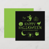 Glückliche Halloween-Green-individuelle Name-Karte (Vorne/Hinten)