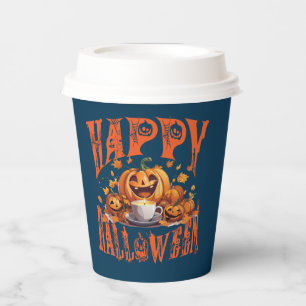 Glückliche Halloween Gruppe glücklicher Jack-O-Lan Pappbecher