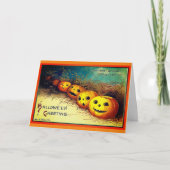 Glückliche Halloween-Grüße Pumpkins in einer Row C Karte (Vorderseite)