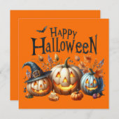 Glückliche Halloween-Grußkarte (Vorne/Hinten)