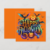 Glückliche Halloween-Grußkarte (Vorne/Hinten)