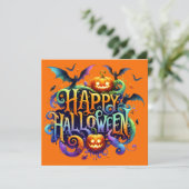 Glückliche Halloween-Grußkarte (Stehend Vorderseite)