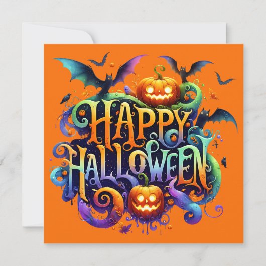 Glückliche Halloween-Grußkarte (Vorderseite)