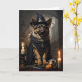 Glückliche Halloween-Grußkarte (Hund) Karte (Gelbe Blume)