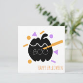 Glückliche Halloween-Grußkarte | Pumpkin Carving Dankeskarte (Stehend Vorderseite)