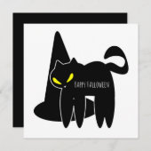 Glückliche Halloween-Grußkarte | Schwarze Katze Dankeskarte (Vorne/Hinten)