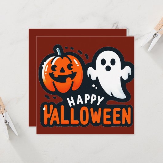 Glückliche Halloween-Grußkarten Karte (Vorderseite/Rückseite Beispiel)