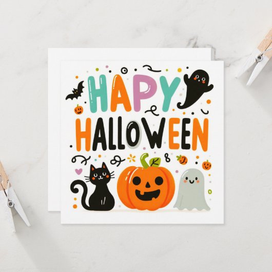 Glückliche Halloween-Grußkarten Karte (Vorderseite/Rückseite Beispiel)