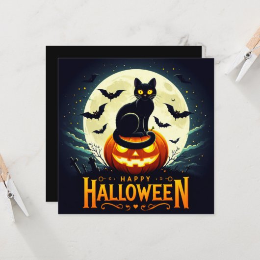 Glückliche Halloween-Grußkarten Karte (Vorderseite/Rückseite Beispiel)