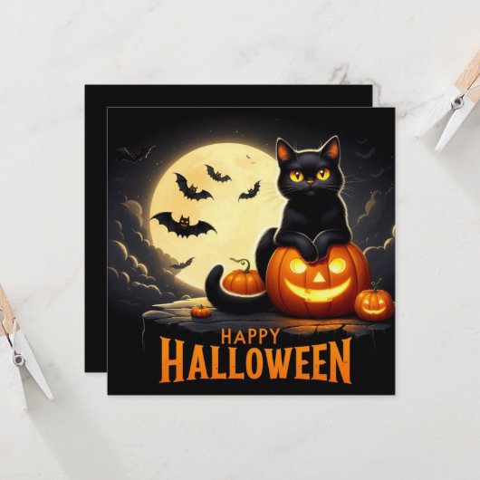 Glückliche Halloween-Grußkarten Karte (Vorderseite/Rückseite Beispiel)