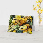 Glückliche Halloween Herbst Segnungen Pumpkins Karte (Gelbe Blume)