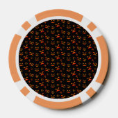 Glückliche Halloween-Jack-O-Lantern-Glühfacen Pokerchips (Rückseite)